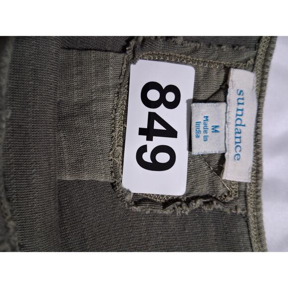 Sundance Super Grunge Women's Medium Distressed Prep Raw Hem Holes Jacked-up Top - Picture 6 of 15